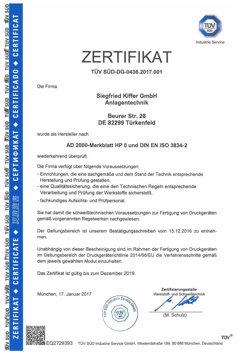 Kiffer-GmbH HP-0 Zertifikat-bis-2019